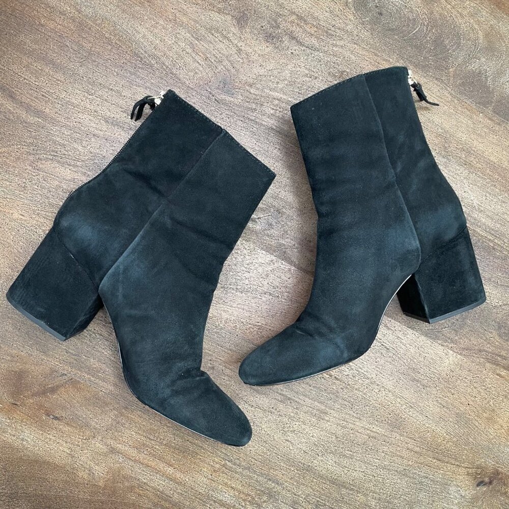 J Crew Ankle Boots Womens Size 8 Black Leather Classic